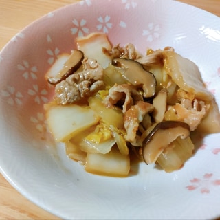 豚肉と白菜と椎茸のオイスターソース炒め